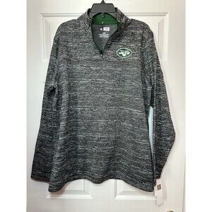Size L NFL Team Apparel New York Jets Mens Long Sleeve Pullover Quarter Zip NEW
